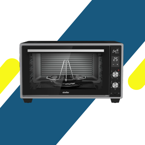 فرن سيمفر (Simfer) تركي 50 لتر أسود ملكي – أير فراير وشواية رأسية و6 وظائف MD50BL-1