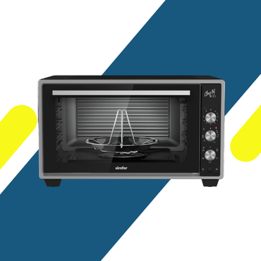 فرن سيمفر (Simfer) تركي 50 لتر أسود – شواية رأسية وطهي بالبخار وتايمر ميكانيكي MD50BL
