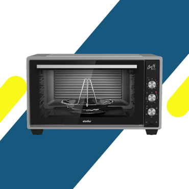 فرن سيمفر (Simfer) تركي 50 لتر ستانلس – شواية رأسية وطهي بالبخار وتايمر ميكانيكي MD50IX