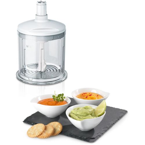 مضرب يدوي مع كبة من بوش سيريس 4 - 500 واط - أبيض/فضي - موديل MFQ4080