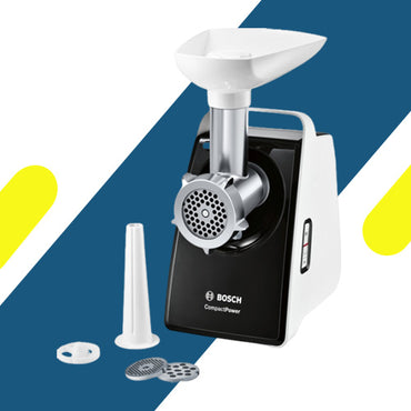 مفرمة لحم بوش سيريس 4 – 2000 واط – أبيض وأسود – موديل - MFW3X10B