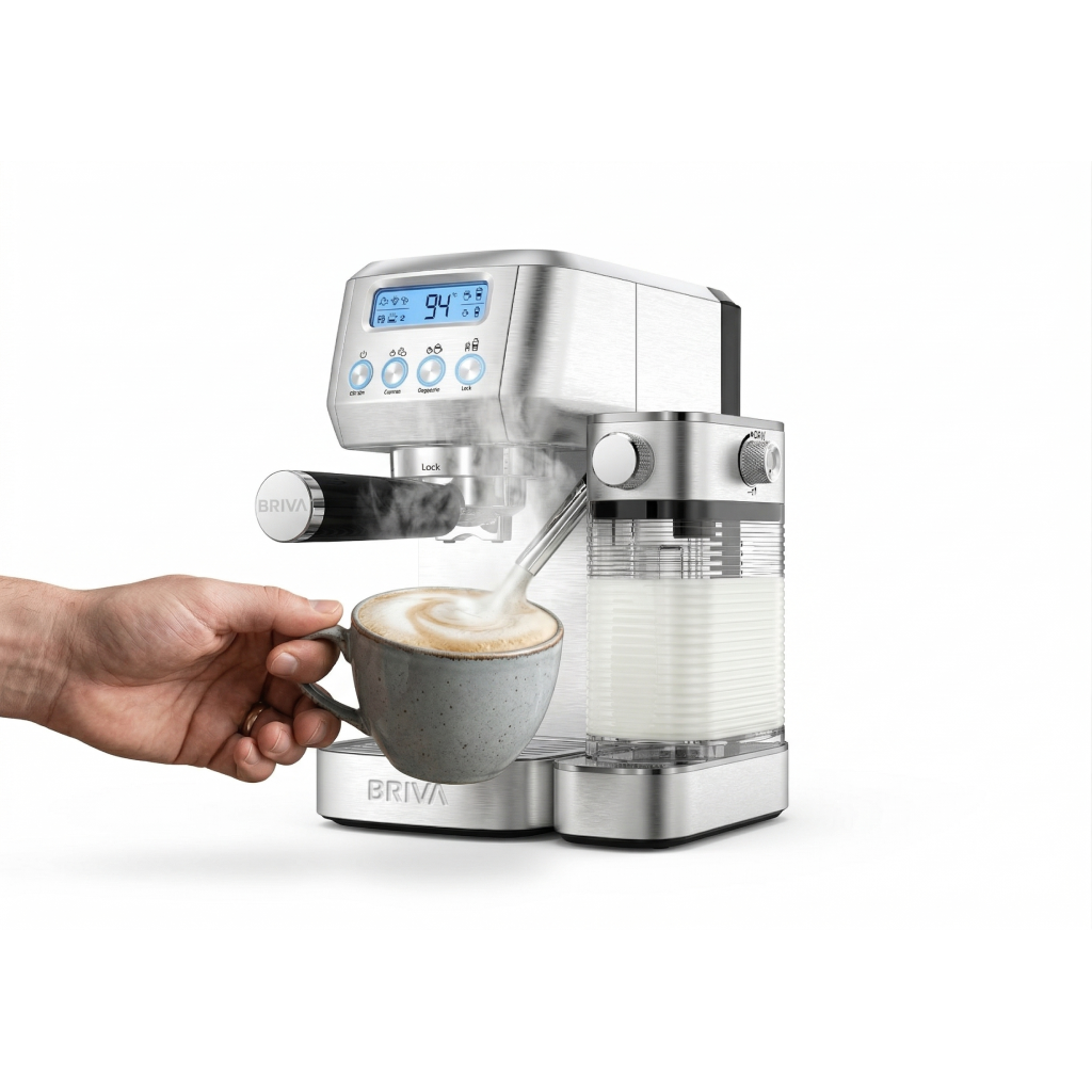 ماكينة تحضير القهوة والإسبريسو بريفا (Briva) موكا لاتيه برو بمضخة ULKA  – موديل Mooca Latte Pro