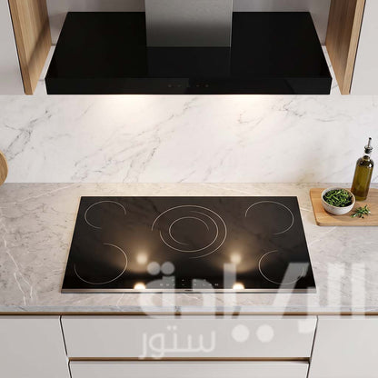 Finmark Built-in Electric Hob - 90 cm - 5 Cooking Zones - Black Ceramic Glass - 9 Heating Levels - Model MS293