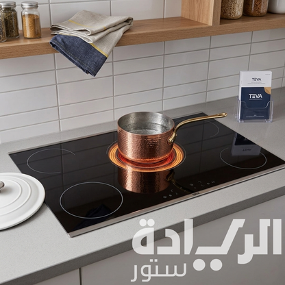 مسطح بلت إن كهرباء تيفا (Teva) سيراميك 90 سم – 5 مناطق طهي (منطقة ثلاثية) – تحكم باللمس – موديل MS293