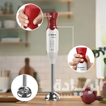 هاند بلندر بوش ارجو ميكس – 450 وات – أبيض/أحمر – موديل - MSM64110