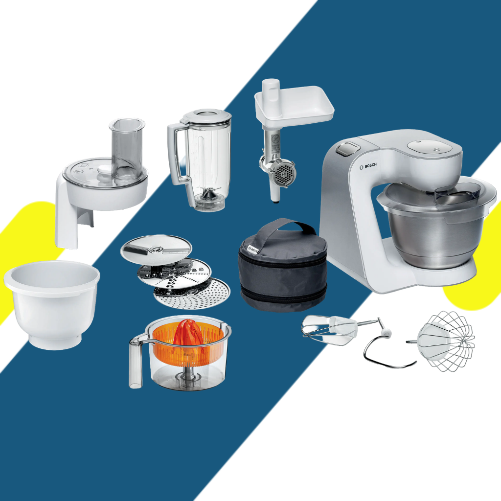 عجانة ومحضرة طعام بوش (Bosch) سيريس 4 MUM5 قوة 1000 واط، وعاء ستانلس 3.9 لتر، 7 سرعات – موديل MUM58258