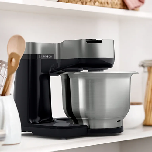 عجانة MUMS2VM00 بوش سيريس 2 كيتشن ماشين 900 وات أسود × فضي مع وعاء ستانلس 3.8 لتر