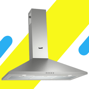 بيست اير شفاط مطبخ هرمى فضي - 90 سم - قوة شفط 1000م³/الساعة - 1 موتور - موديل NETRO 90CM INOX
