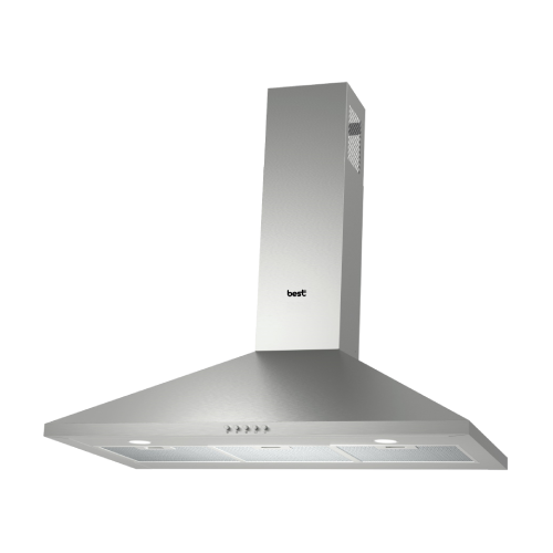 بيست اير شفاط مطبخ هرمى فضي - 90 سم - قوة شفط 1000م³/الساعة - 1 موتور - موديل NETRO 90CM INOX