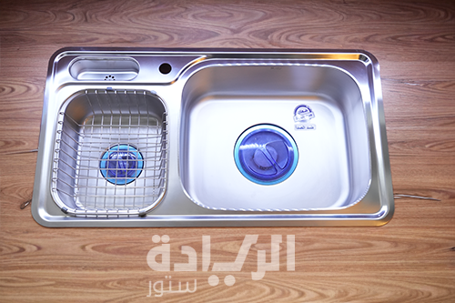 حوض مطبخ هانز الكوري – ستانلس ستيل 304 – 48 × 87 سم – NISD870 – 2 عين + صفاية