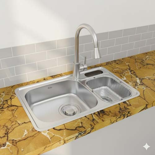 حوض مطبخ استانليس ماركة بيورتي الكوري مقاس 87*48 موديل - NISD 870 L R