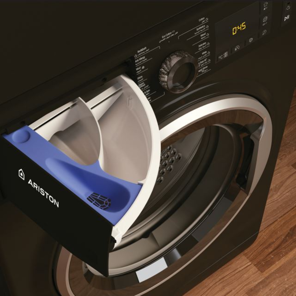 غسالة ملابس اريستون (Ariston) 8 كجم إنفرتر بالبخار – أسود – NM11 823 BS EG