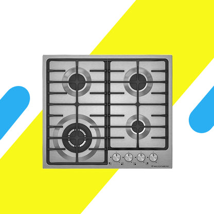 مسطح إيكوماتيك بلت إن غاز - 60 سم - 4 شعلات غاز - ستانلس ستيل - موديل - NS603X
