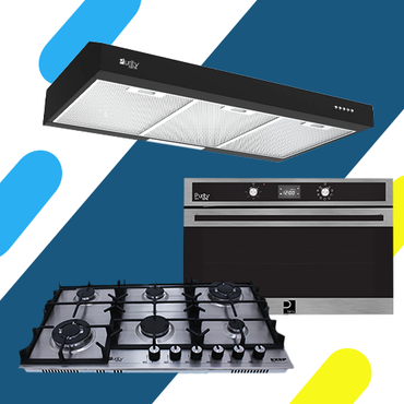 طقم بيورتي بلت إن شفاط  مسطح أسود مقاس 90 سم موديل PTSLIM 90 BL -مسطح 6شعلة غاز HPT904S- فرن 90 سم opt901gxd