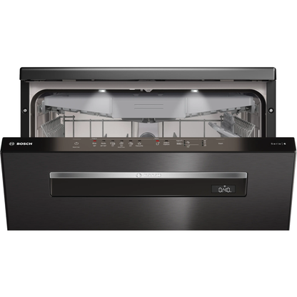 غسالة أطباق بوش (BOSCH) سيريس 6 مقاس 60 سم – 14 فرد – 6 برامج – إنترنت Home Connect – أسود مفرش – موديل SMP6EMC00V