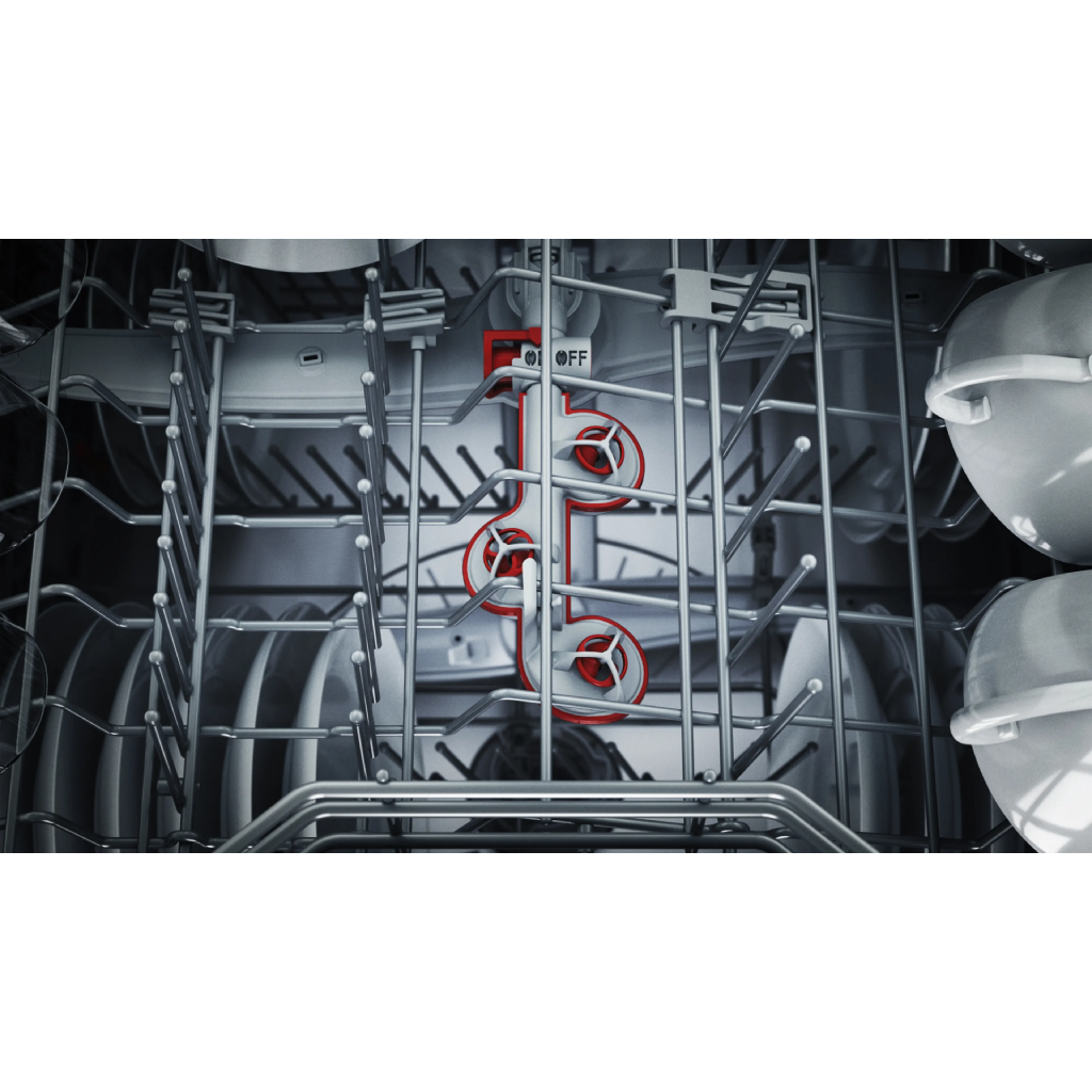غسالة أطباق بوش (BOSCH) سيريس 6 مقاس 60 سم – 14 فرد – 6 برامج – إنترنت Home Connect – أسود مفرش – موديل SMP6EMC00V