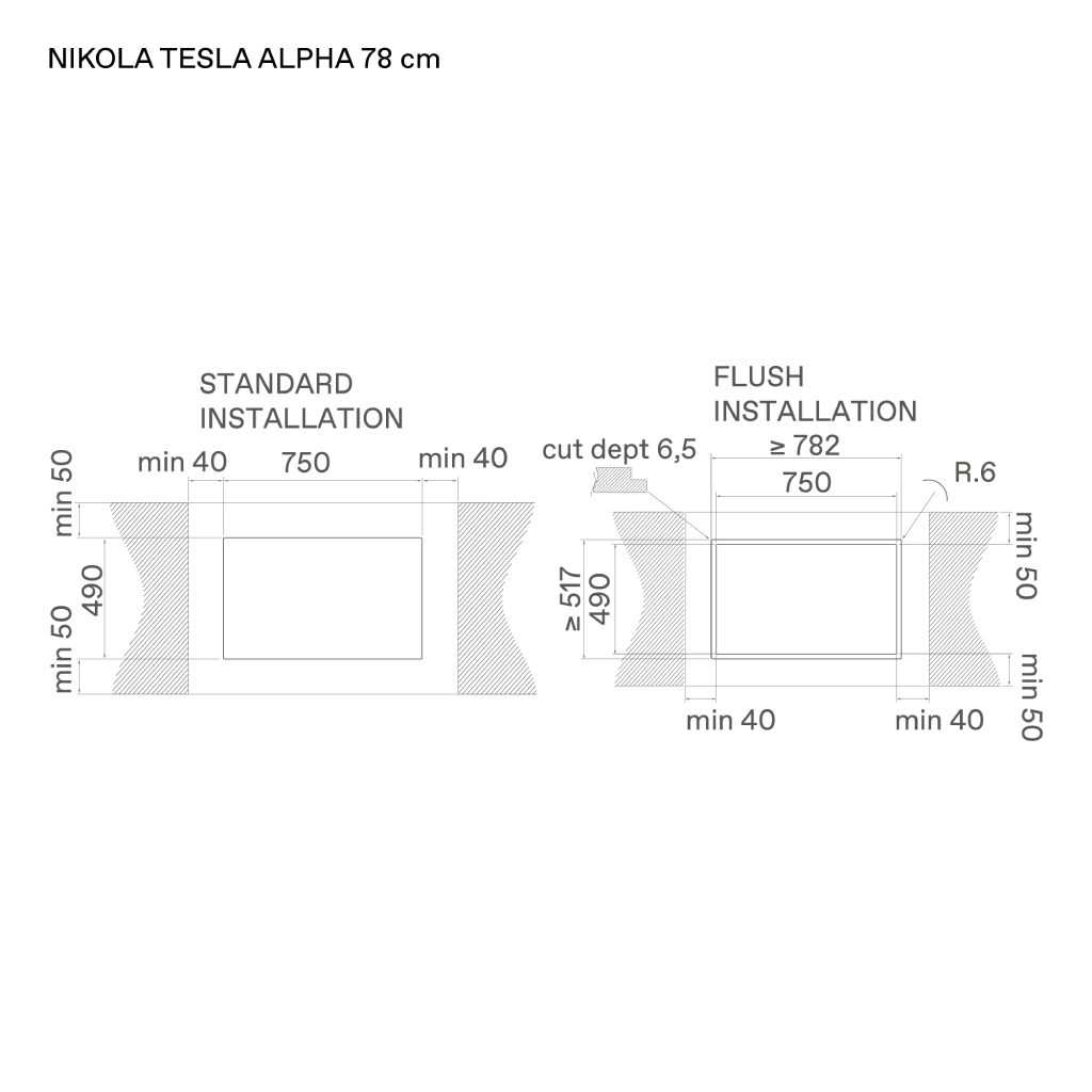 مسطح بلت إن إندكشن اليكا (ELICA) 83 سم مع شفاط مدمج – إيطالي بالكامل – موديل NIKOLATESLA ALPHA