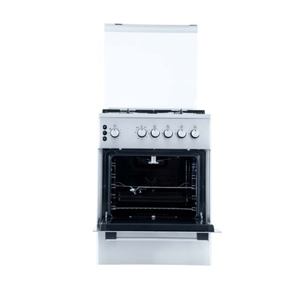 بوتاجاز غاز أوشن (Ocean) 60 سم ستانلس ستيل، 4 شعلات إيطالية Sabaf، فرن سعة 76 لتر، أمان كامل – موديل OCGR 6640-15 IC