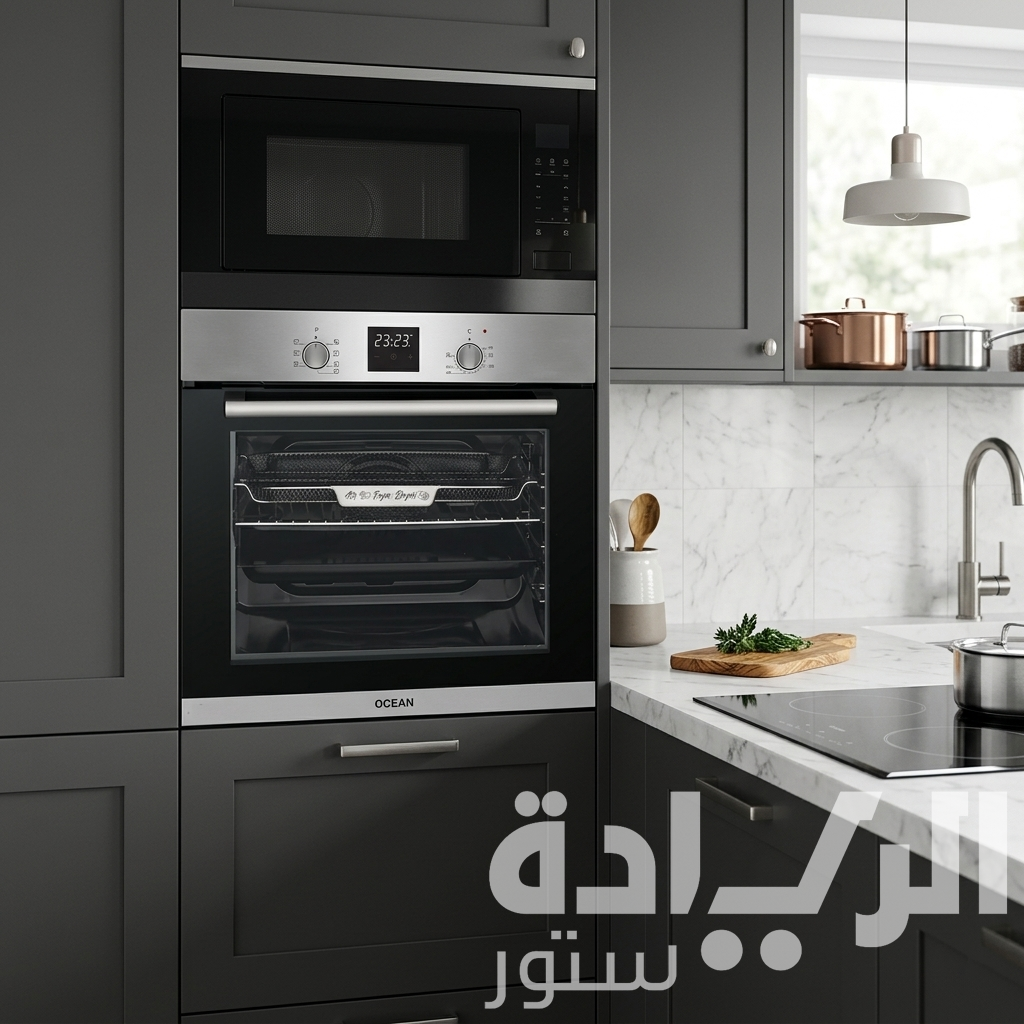 Ocean 60cm 60L Electric Built-in Oven, Black Glass Door, Electric Grill - Model - OEOF 68 I TC