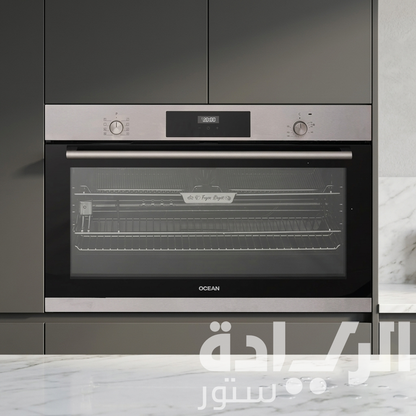 فرن أوشن بلت إن كهرباء 90 سم – سعة 98 لتر – مروحتين – شواية دوارة – تنظيف بالبخار – موديل – OEOF 99 I RC TC