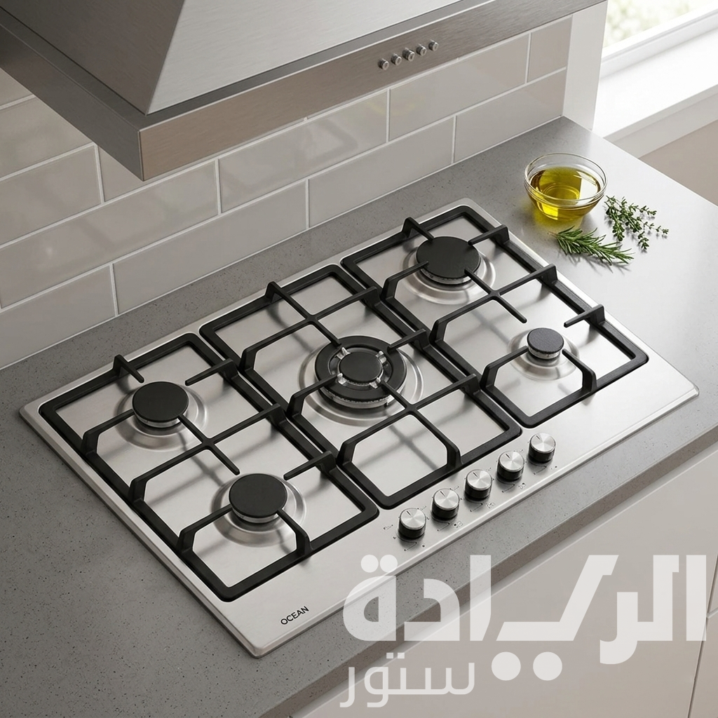 Ocean Built-In Gas Hob, 90 cm, Stainless Steel - Model - OGHF 95 I PRO SV