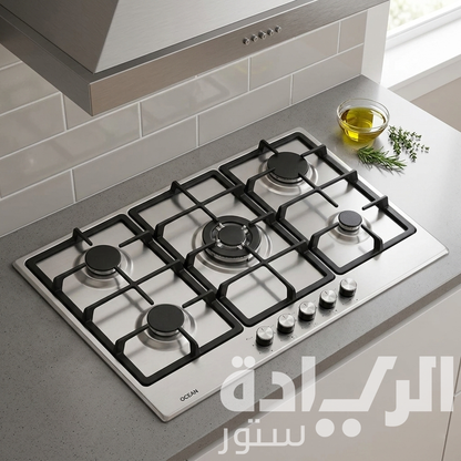 Ocean Built-In Gas Hob, 90 cm, Stainless Steel - Model - OGHF 95 I PRO SV