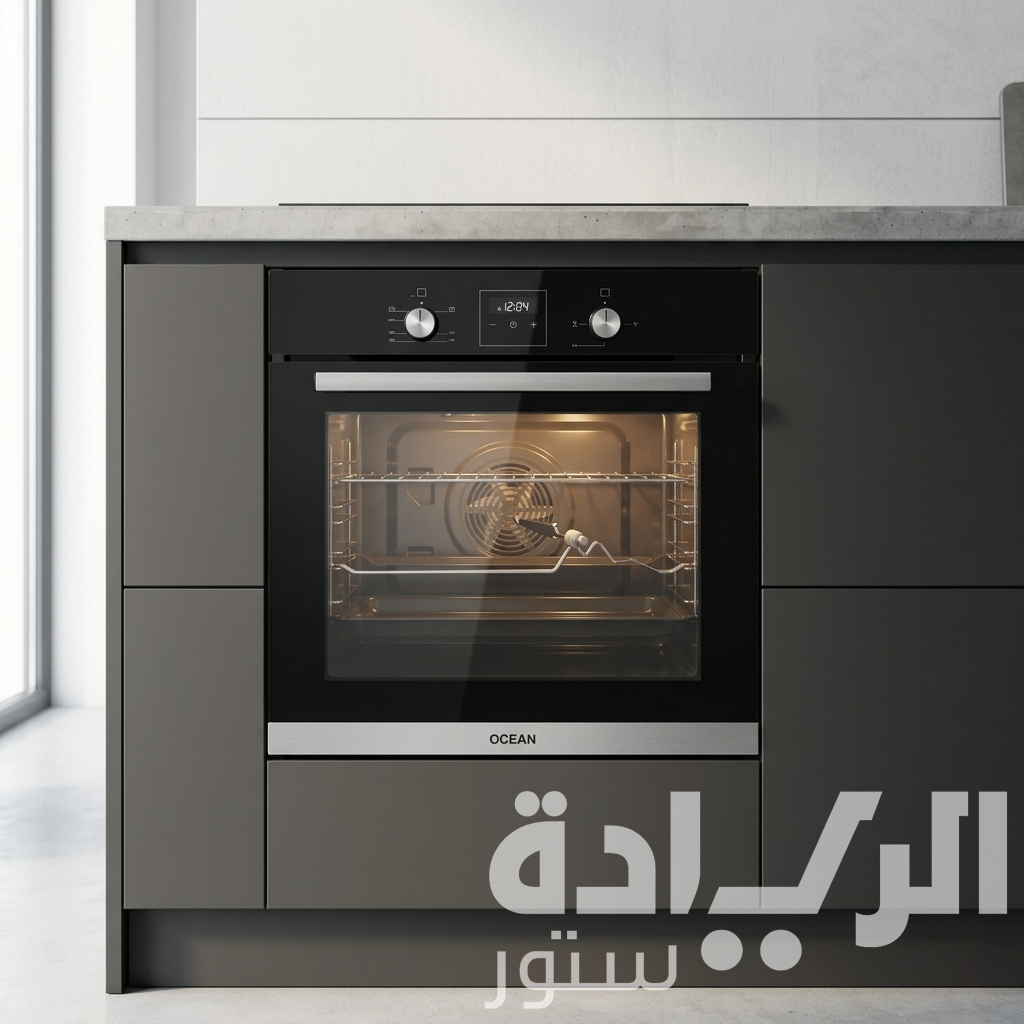 Ocean Built-in Gas Oven, 60 cm, Black Glass – 54 Liters Capacity, Gas Grill, Digital Touch Display, Catalytic, Model - OGVOF 64 NR C TC SV