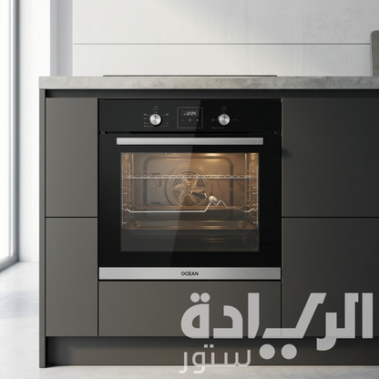 Ocean Built-in Gas Oven, 60 cm, Black Glass – 54 Liters Capacity, Gas Grill, Digital Touch Display, Catalytic, Model - OGVOF 64 NR C TC SV