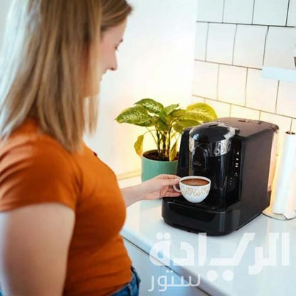 أرزوم أوكا أوتوماتيك ماكينة القهوة التركية –  أسود – موديل - OK002-BLACK بقوة 710 واط