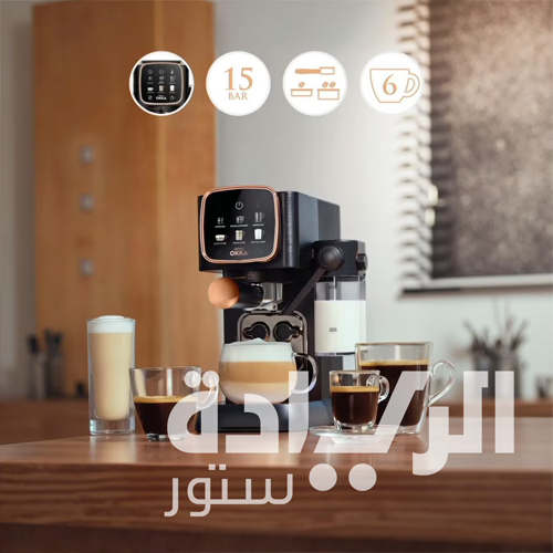 ماكينة اسبريسو اوكا سولو إم نصف أوتوماتيكية من أرزوم - من أرزوم أسود ونحاسي موديل OK0032-0400