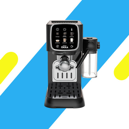 ماكينة اسبريسو اوكا نصف أوتوماتيكية من أرزوم أسود وفضي - موديل OK0032-0500
