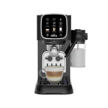 ماكينة اسبريسو اوكا نصف أوتوماتيكية من أرزوم أسود وفضي - موديل OK0032-0500