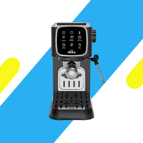 ماكينة أوكا إسبريسو سولو نصف أوتوماتيكية من أرزوم – أسود وفضي – OK0034-0500