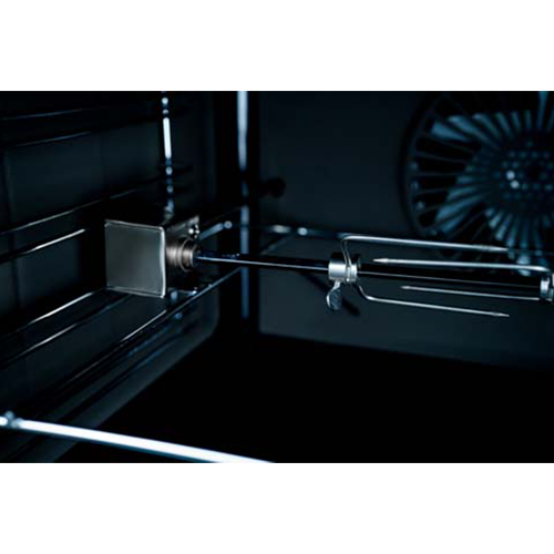 فرن أوشن غاز 60 سم INOX بباب زجاج أسود – شواية غاز – شواية دوارة – Air Fryer – شاشة LED – تنظيف كاتاليتيك – موديل OOGR 65 IECF2 SV