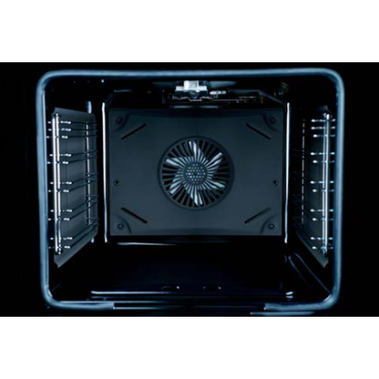 فرن أوشن غاز 60 سم INOX بباب زجاج أسود – شواية غاز – شواية دوارة – Air Fryer – شاشة LED – تنظيف كاتاليتيك – موديل OOGR 65 IECF2 SV