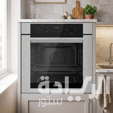 فرن غاز بلت إن أوشن (Ocean) 60 سم ستانلس ستيل، مروحة طهي + مروحة تبريد، قلاية هوائية تنظيف كتالتيك – موديل OOGR65 IL ECF2 SV