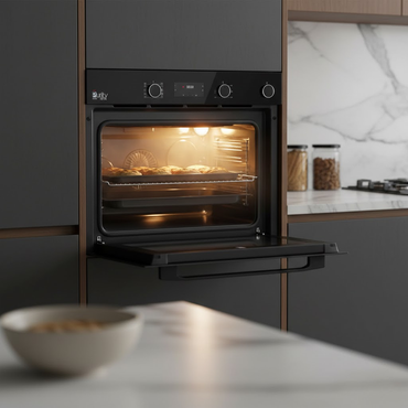 سعة فرن بيورتي 132 لتر مع مروحة التوزيع وصينية القلي الهوائي