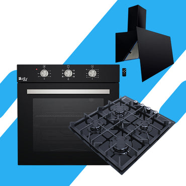 طقم بيورتي بلت إن - فرن غاز 60 سم 67 لتر (OPT602GG ) + مسطح 60 كريستال 4 عين حوامل زهر (HPT602G)  + شفاط 60 سم  بقوة شفط 1000 م3/ساعة  (ROSE PLUS 60)