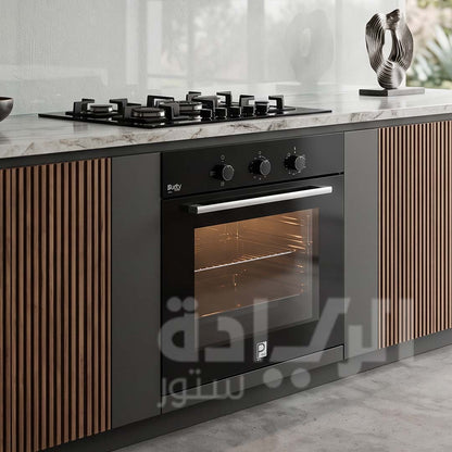 Purity Built-in Gas Oven 60 cm - 65 Liter Black with Grill - Model - OPT602GG