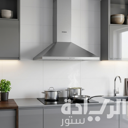 شفاط مطبخ هرمي أوشن 90 سم - قوة شفط 650 م³/ساعة - موديل – OWCHR 96 I CF