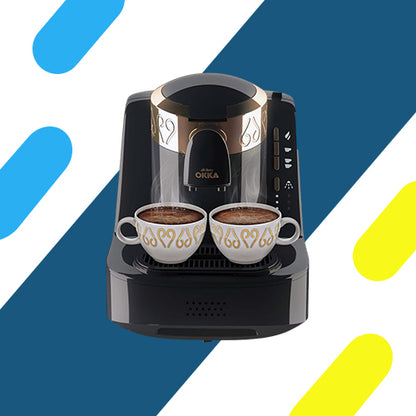 أرزوم أوكا أوتوماتيك ماكينة القهوة التركية – أسود/نحاسي – موديل OK001/BLACK