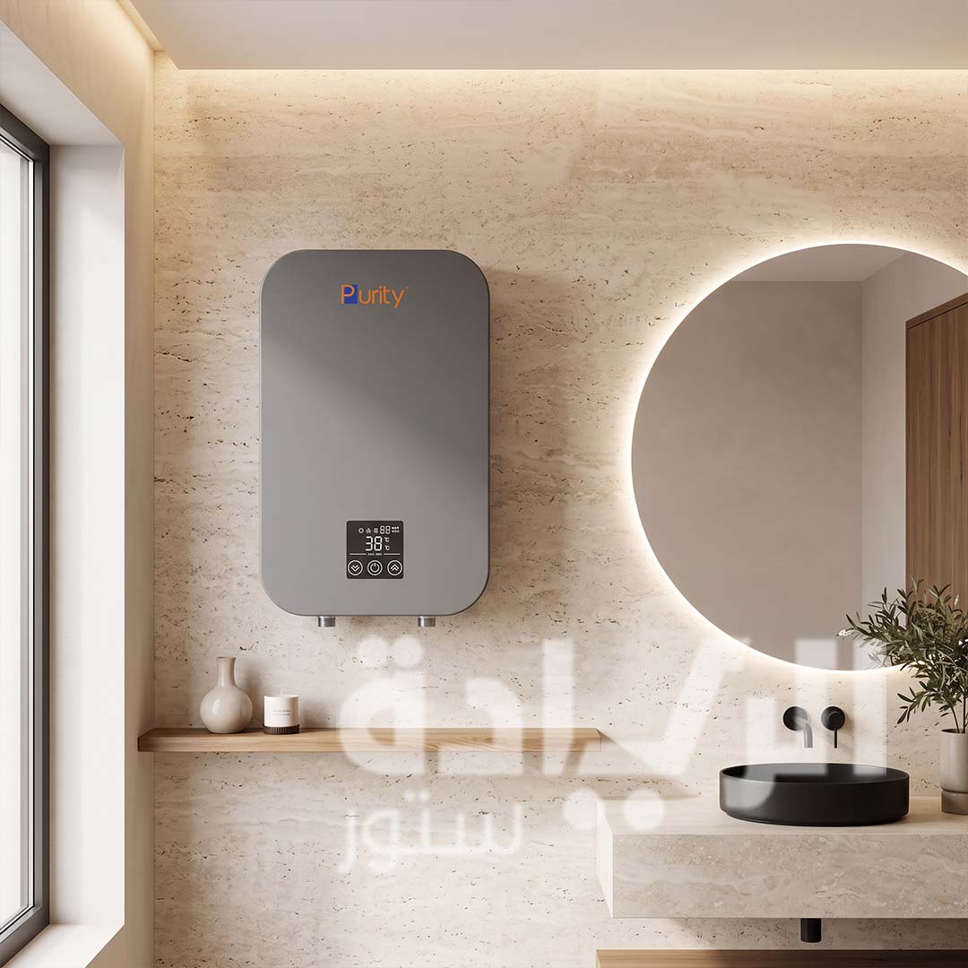 Purity Instant Water Heater 7 kW Digital with 5 Safety Features and Remote Control – P101 7 kW GRAY