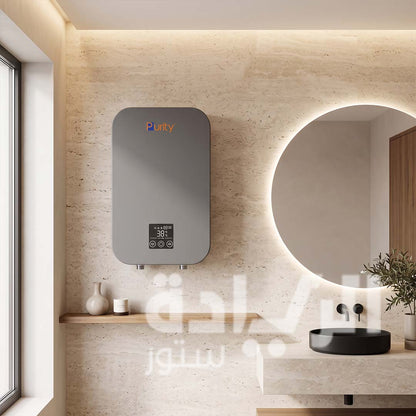 Purity Instant Water Heater 7 kW Digital with 5 Safety Features and Remote Control – P101 7 kW GRAY