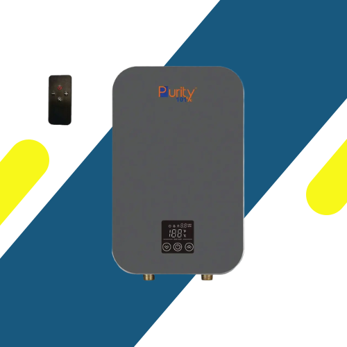 سخان مياه فوري بيورتي (Purity) 7 كيلو وات ديجيتال ب 5 عوامل أمان وريموت كنترول – P101 7 kW GRAY