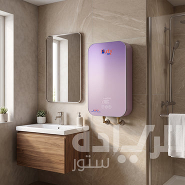سخان مياه فوري كهرباء ديجيتال بيورتي (Purity) 9 كيلووات بتكنولوجيا ألمانية وتحكم واي فاي وريموت كنترول – موديل P101 9 kW PINK