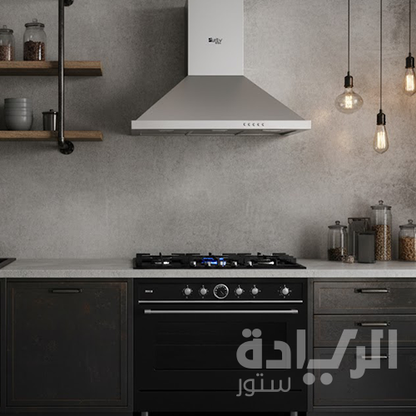 شفاط مطبخ هرمي بيورتي 90 سم – قوة شفط 1000 م³/ساعة – إضاءة ليد – 3 سرعات – موديل – PANSY PLUS 90CM