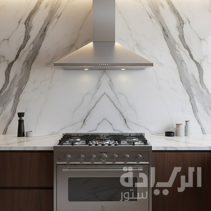 شفاط مطبخ هرمي بيورتي 90 سم – قوة شفط 1000 م³/ساعة – إضاءة ليد – 3 سرعات – موديل – PANSY PLUS 90CM