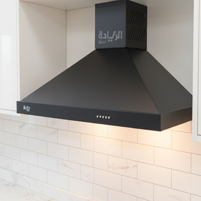 شفاط مطبخ هرمي بيورتي – 90 سم، قوة شفط 850 م³/س، أسود - موديل - PANSY PRO BL