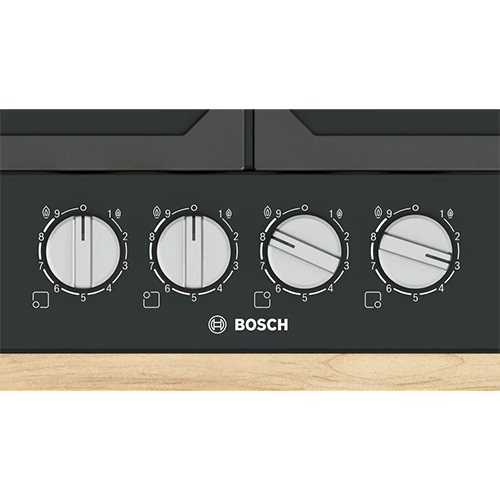 Bosch Series 6 Built-in Gas Hob, 60 cm, 4 Burners, Black Enamel Surface - Model - PCP6A6I90