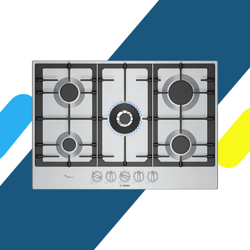 بوتاجاز بلت إن غاز بوش سيريس 6 75 سم ستانلس ستيل، 5 شعلة مع أمان كامل - موديل - PCQ7A5I90